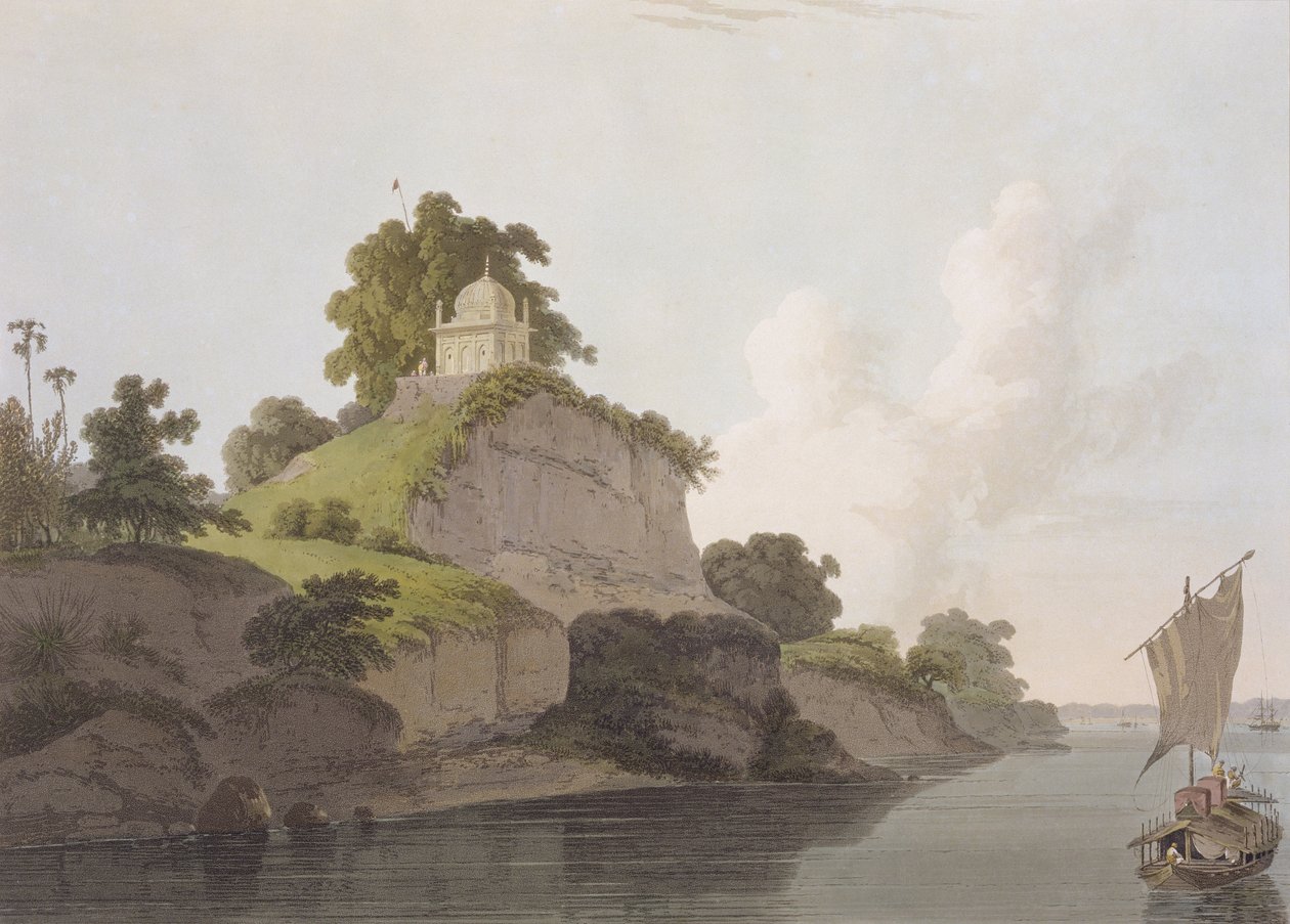 Hindoo Temple nær Currah, ved elven Ganges, fra 