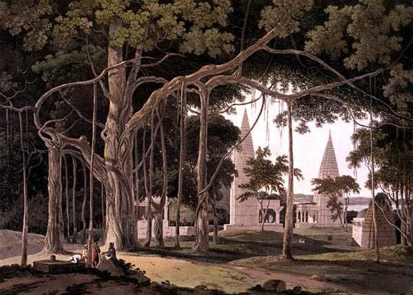 Hindoo-templer ved Agouree, ved elven Soane, Bahar, fra 