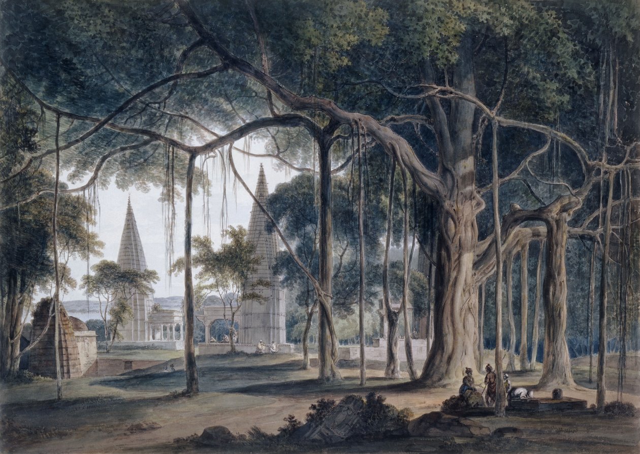 Hindutempler i Aghori, Uttar Pradesh, av Thomas Daniell