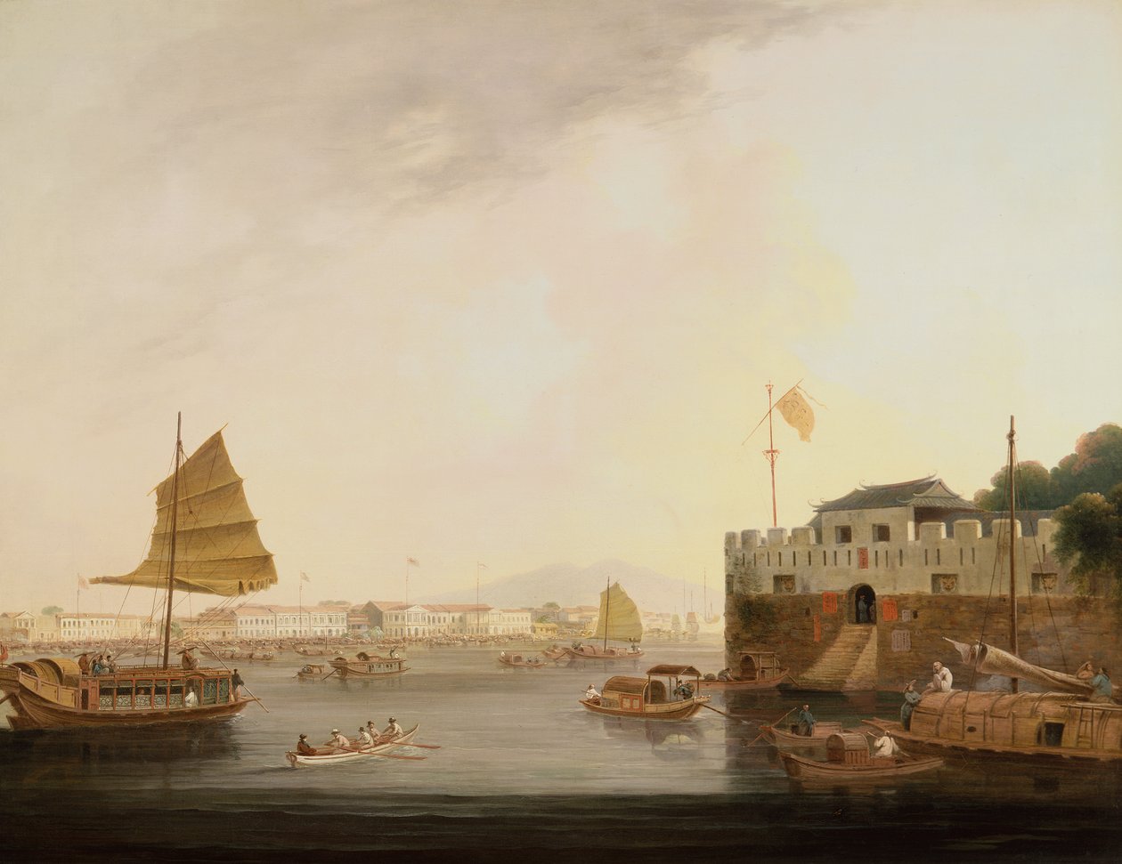 The Hongs, Canton (olje på lerret) av Thomas Daniell