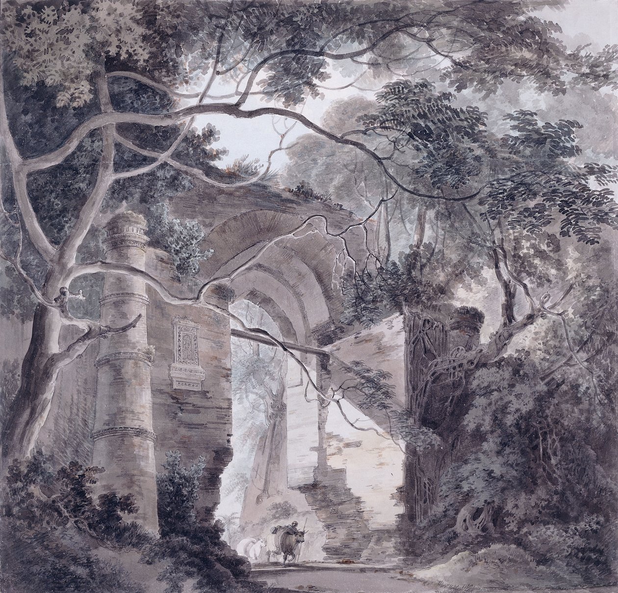Kotwali-porten, Gaur, Bengal, av Thomas Daniell