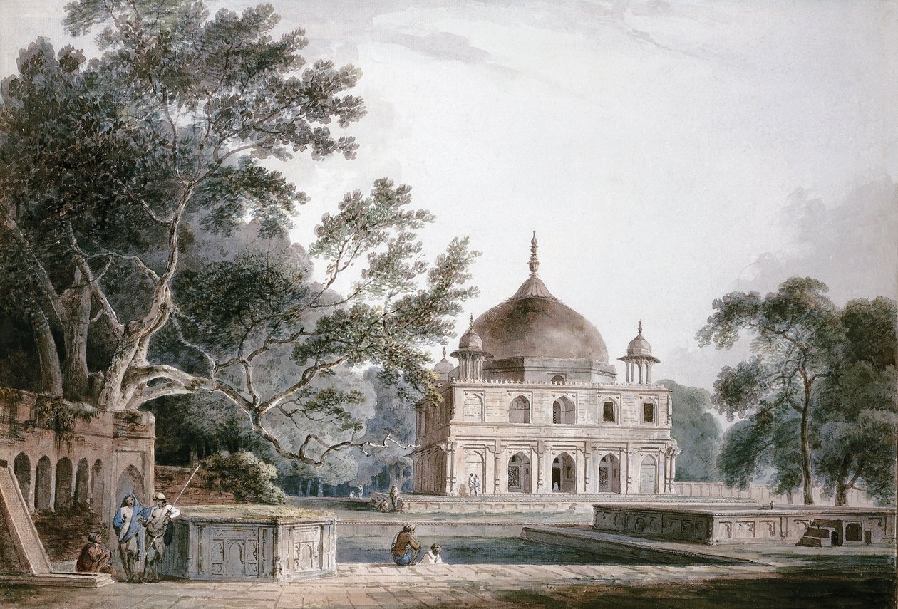 Mausoleet til Prince Khusrau, Allahabad, Uttar Pradesh, av Thomas Daniell