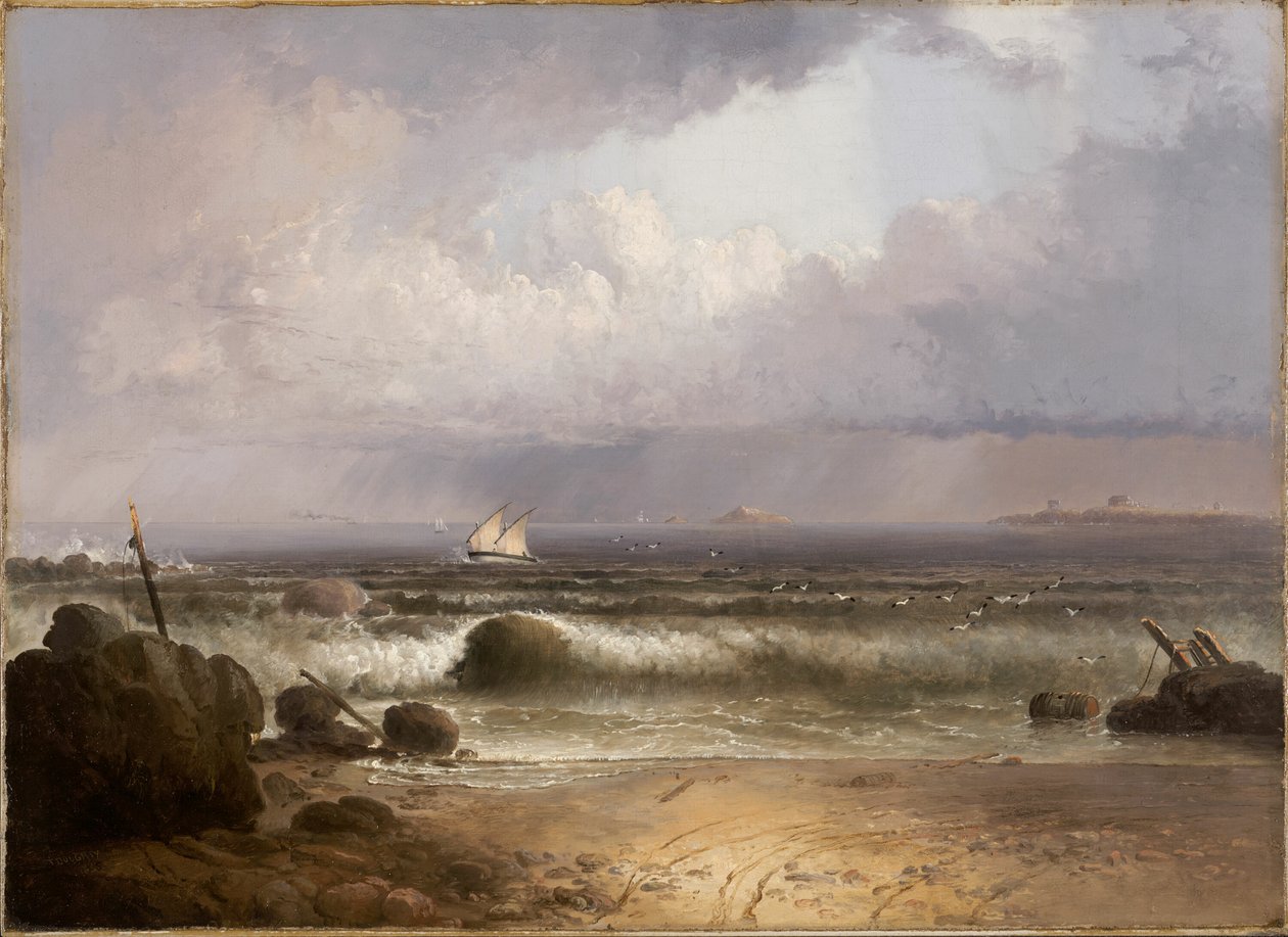 Kommer Squall Nahant Beach med en sommerdusj, 1835. av Thomas Doughty