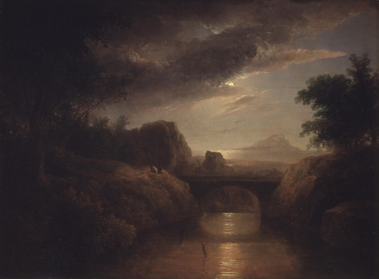 Månebelyst landskap av Thomas Doughty