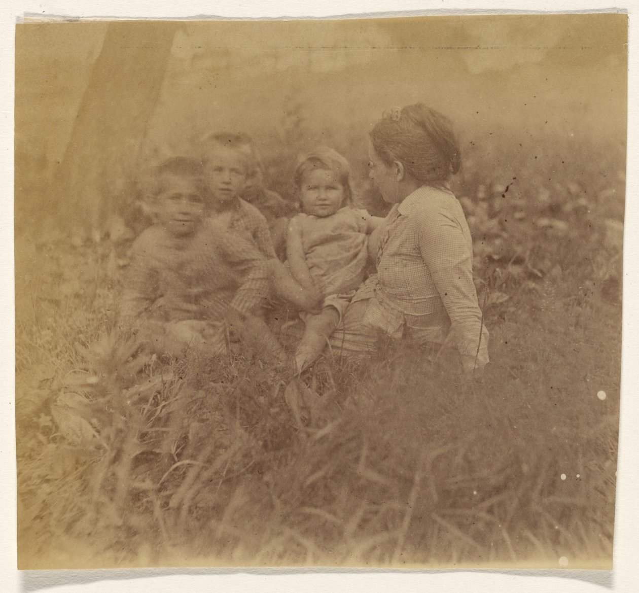 [Frances Eakins Crowell og fire av hennes barn] av Thomas Eakins