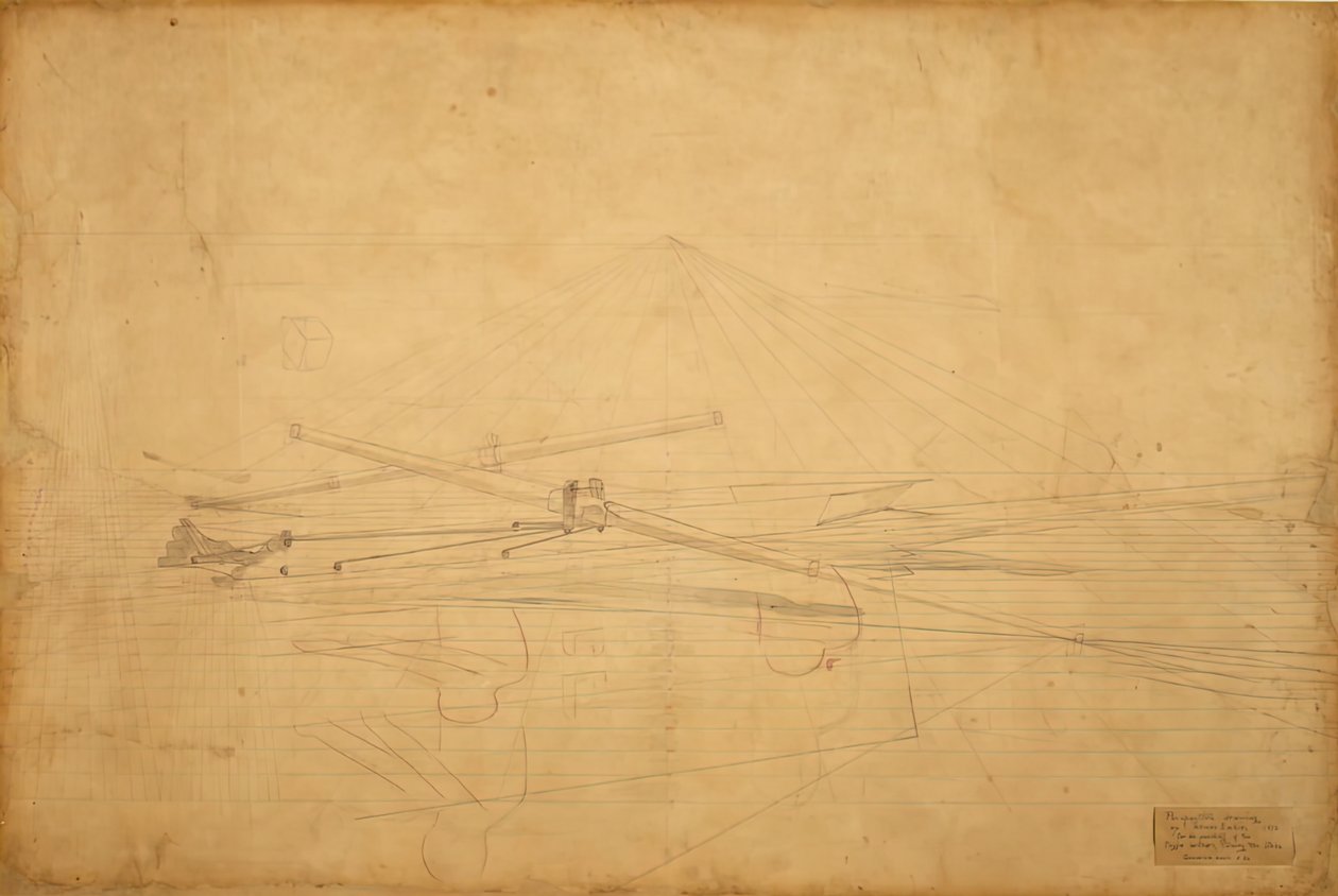 Perspektivtegning for The Biglin Brothers Turning The Stake, ca. 1873. av Thomas Eakins