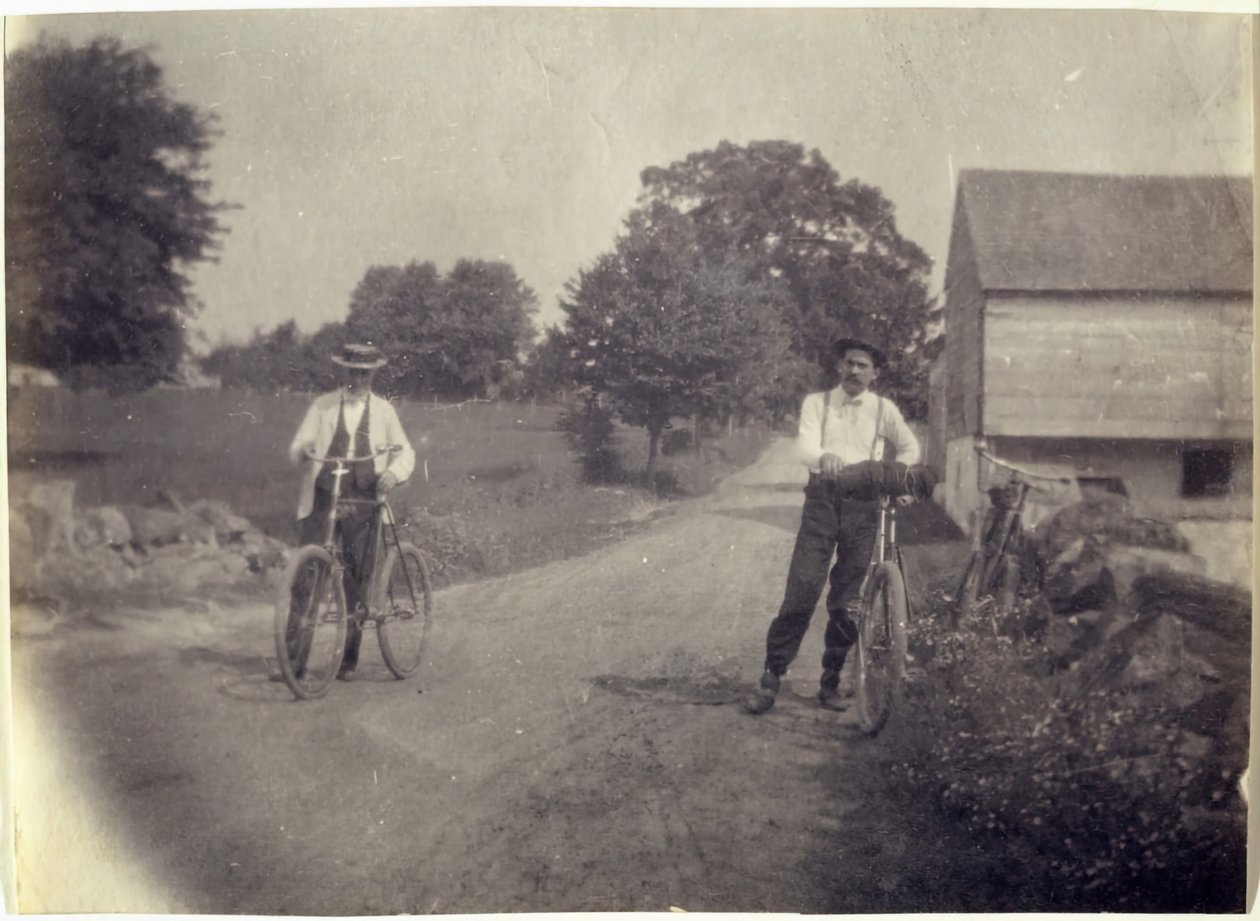 Samuel Murray og Benjamin Eakins på sykkel, ca. 1895-1899. av Thomas Eakins