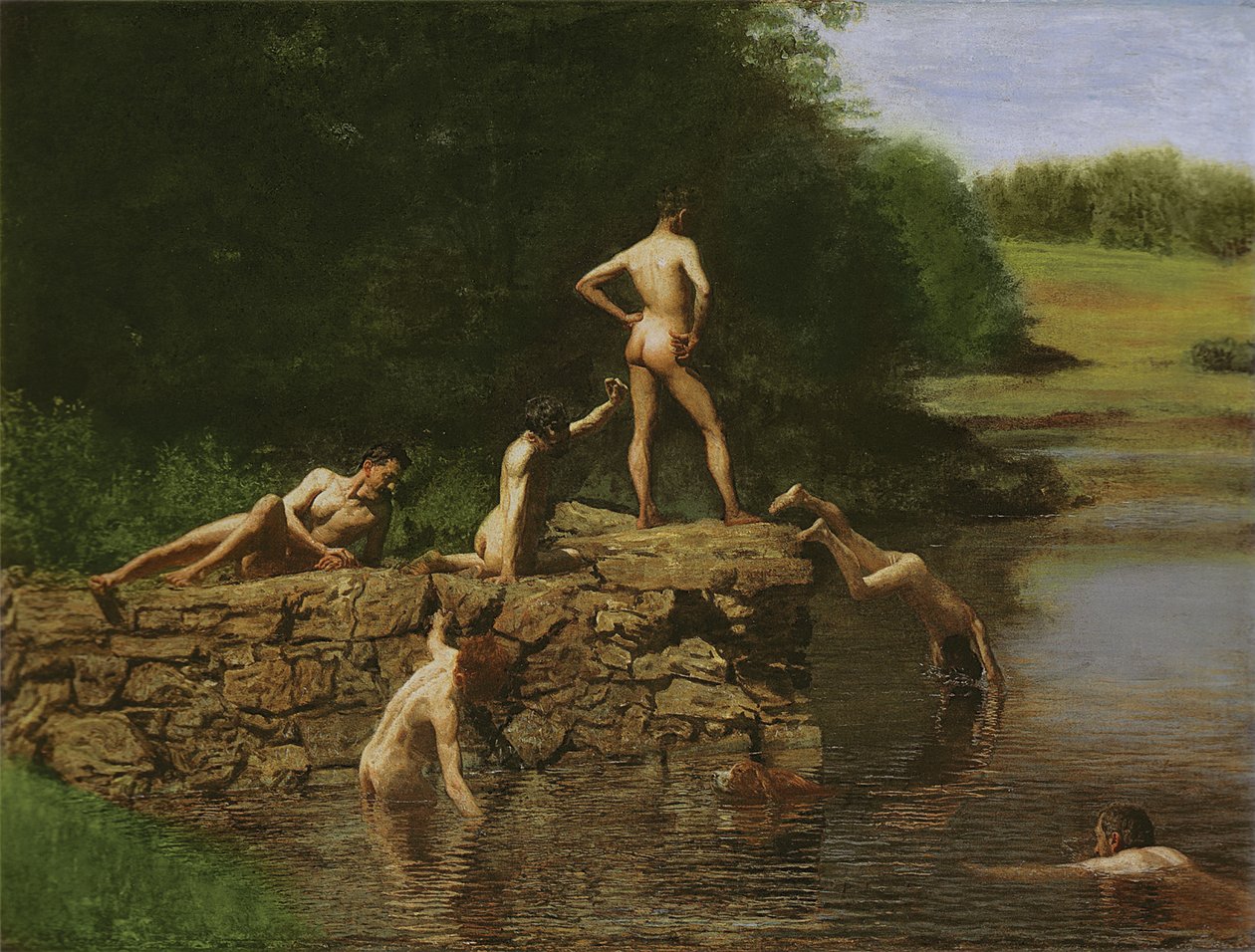 Svømmehull, 1885 av Thomas Eakins