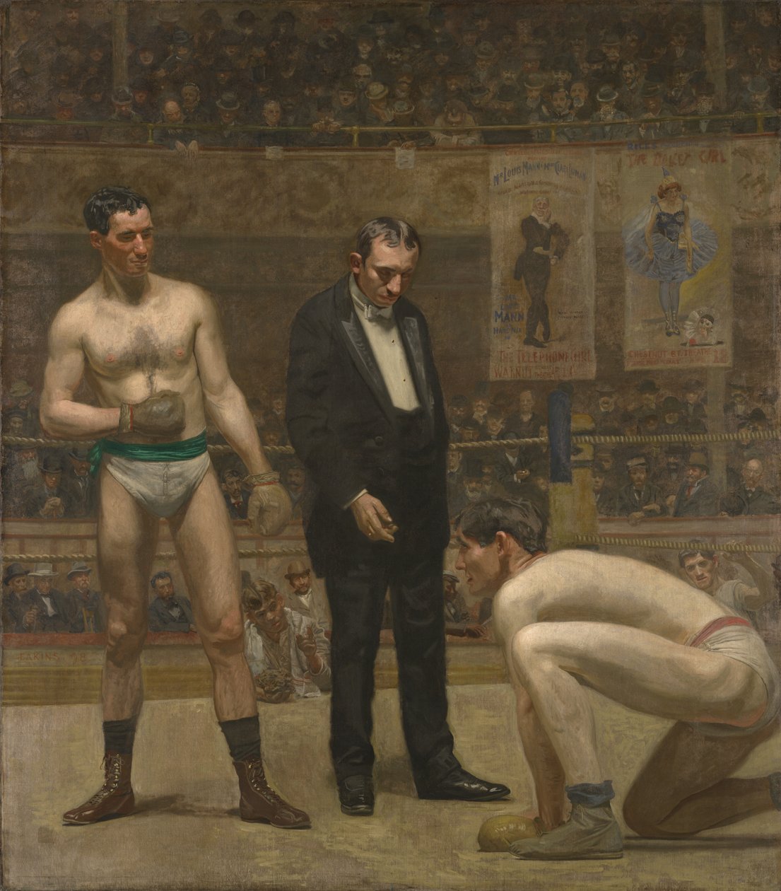 Opptelling av den nedslåtte bokseren av Thomas Eakins