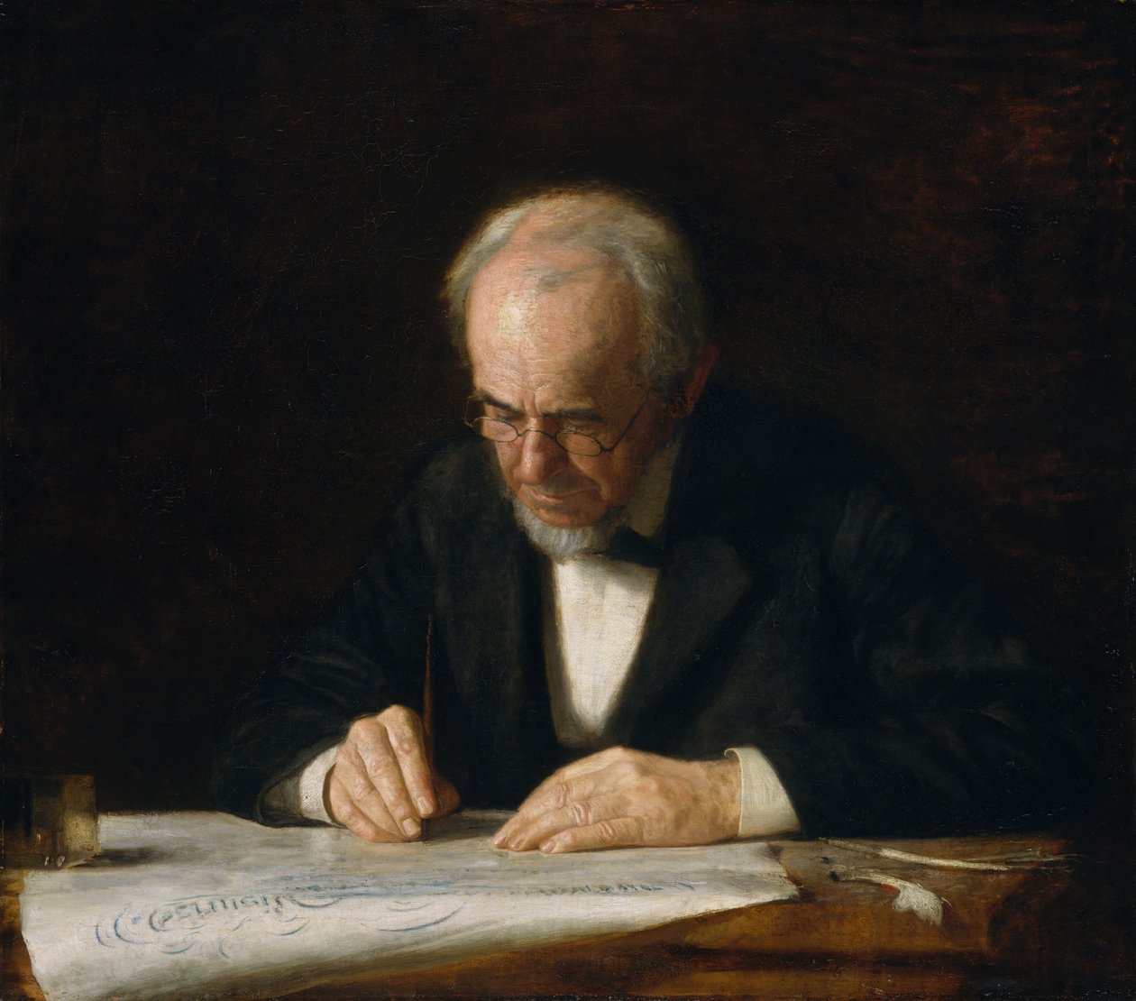 The Writing Master, 1882. av Thomas Eakins