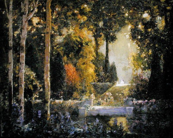 The Golden Garden (olje på lerret) av Thomas Edwin Mostyn