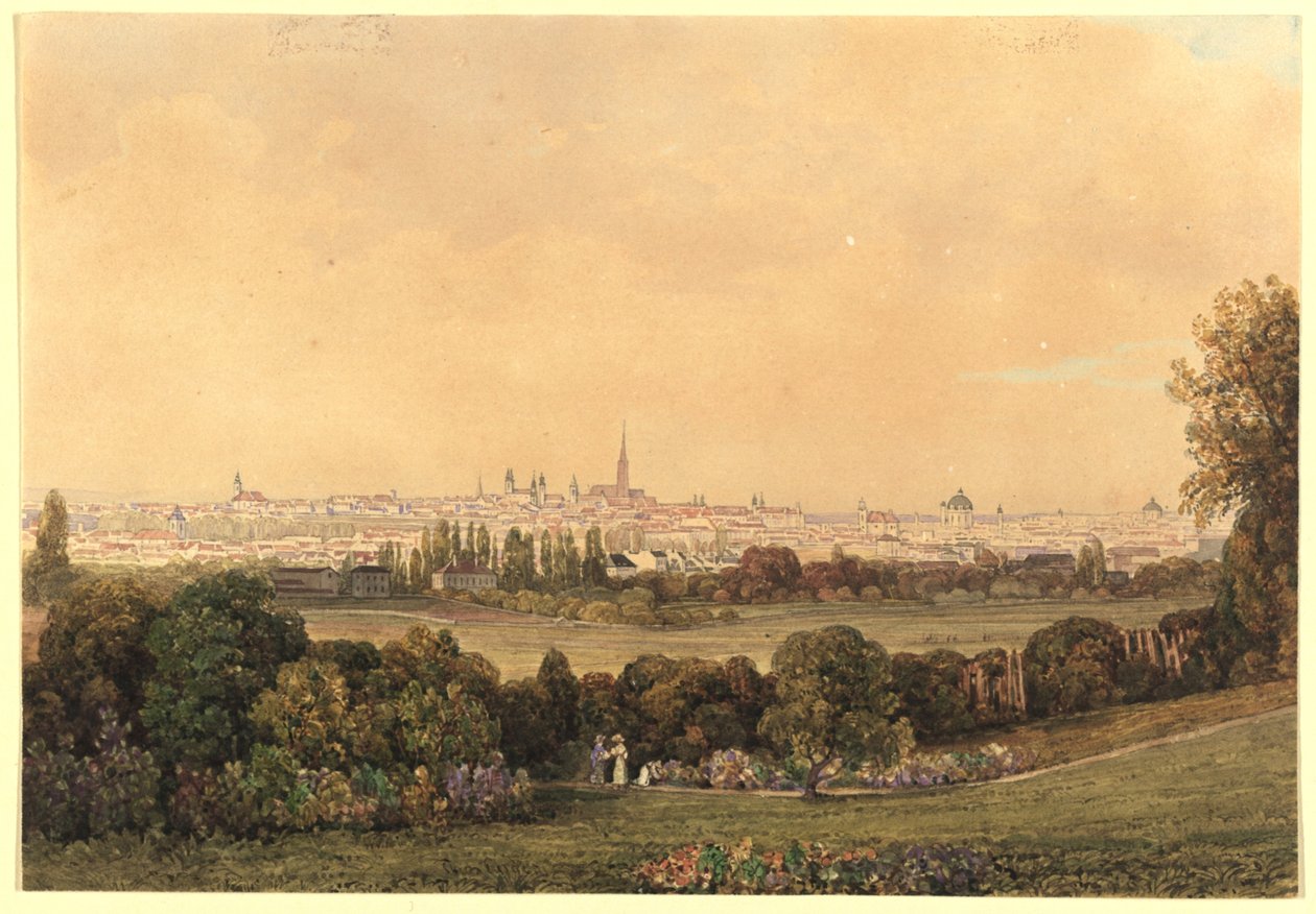 Utsikt over Wien fra Tivoli av Thomas Ender