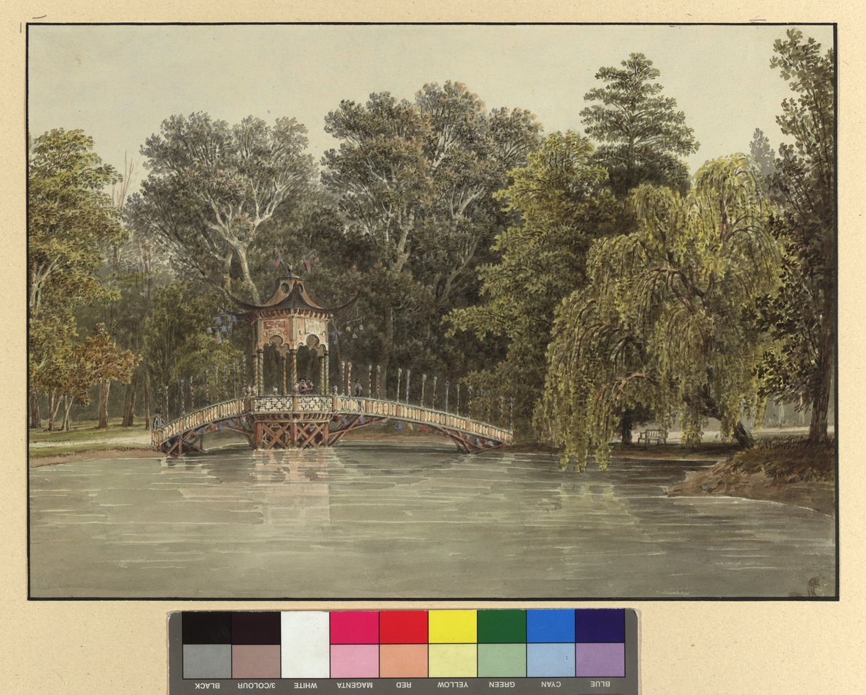 Den kinesiske broen i parken i Laxenburg av Thomas Ender