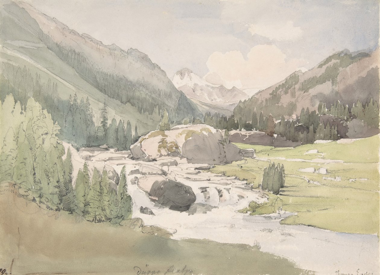 Mountain Valley, tidlig midten av 1800-tallet. av Thomas Ender