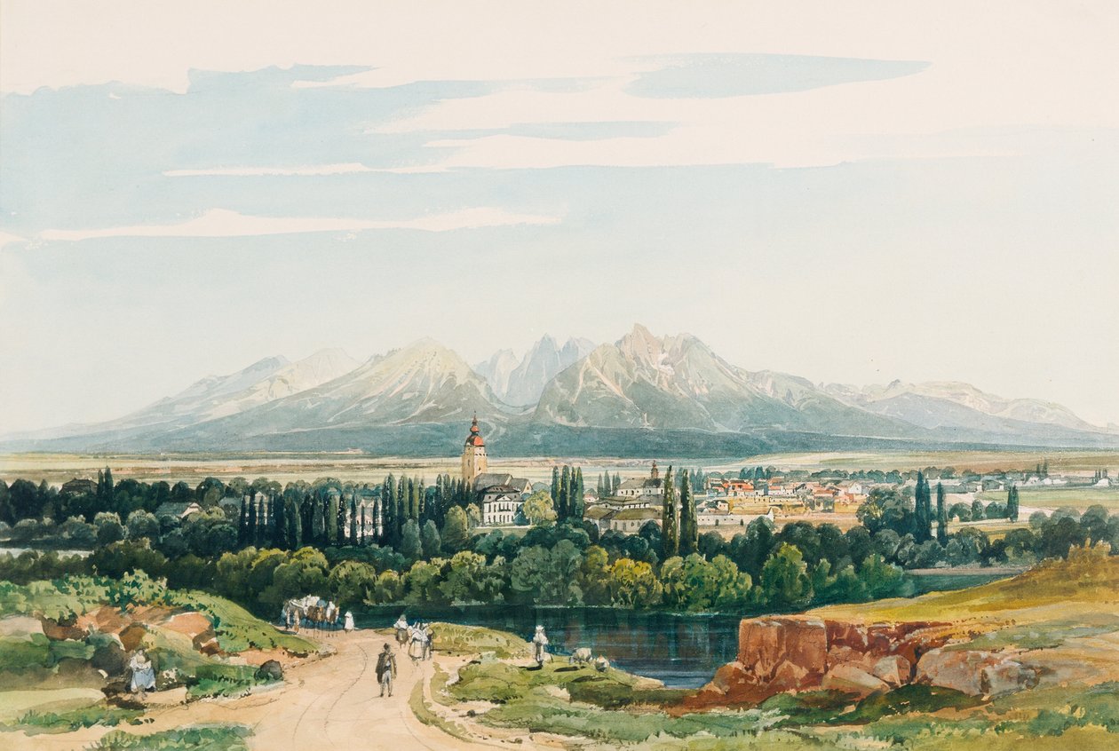 Lomnitz slott og Tatrafjellene i Ungarn av Thomas Ender