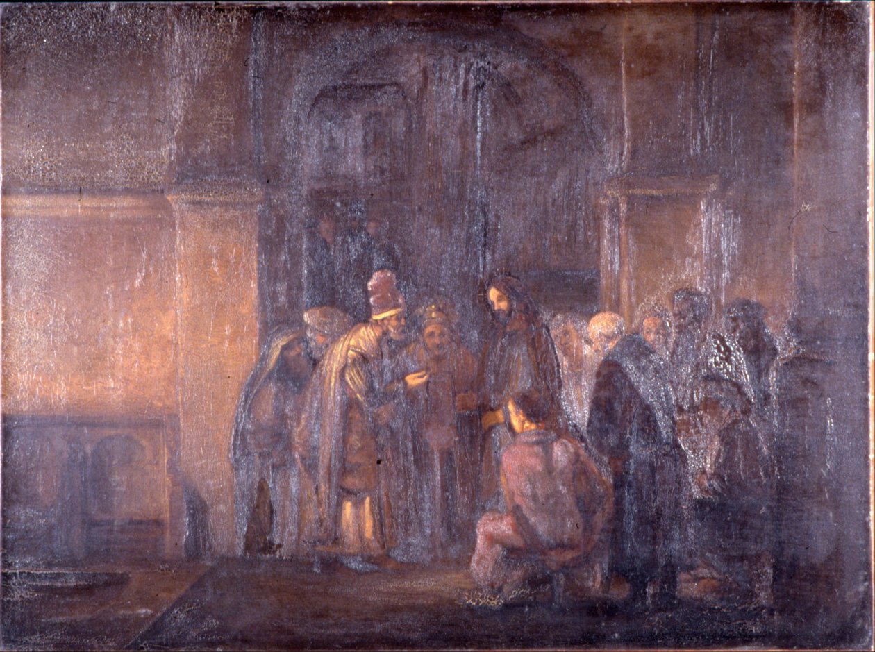 The Tribute Money (etter Rembrandt) av Thomas F. Hodgkins