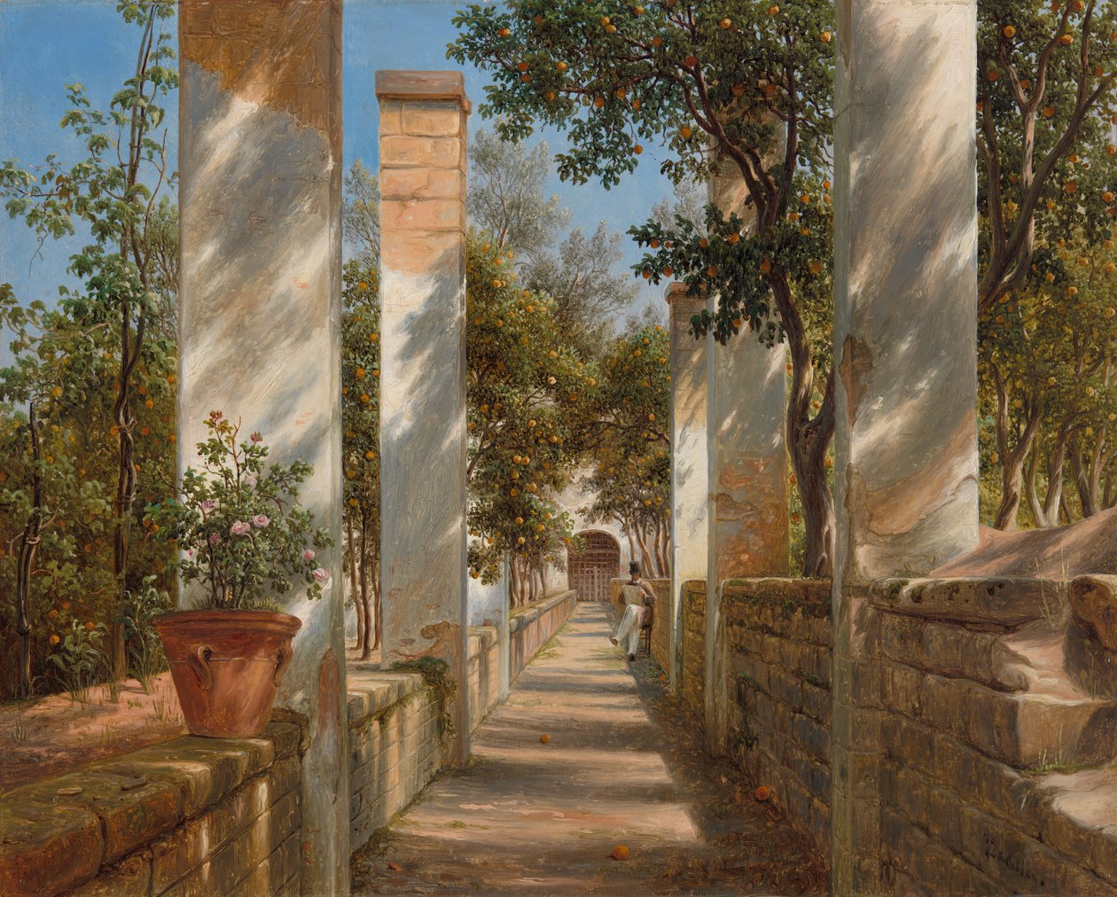 Pergola med appelsiner, ca. 1834. av Thomas Fearnley