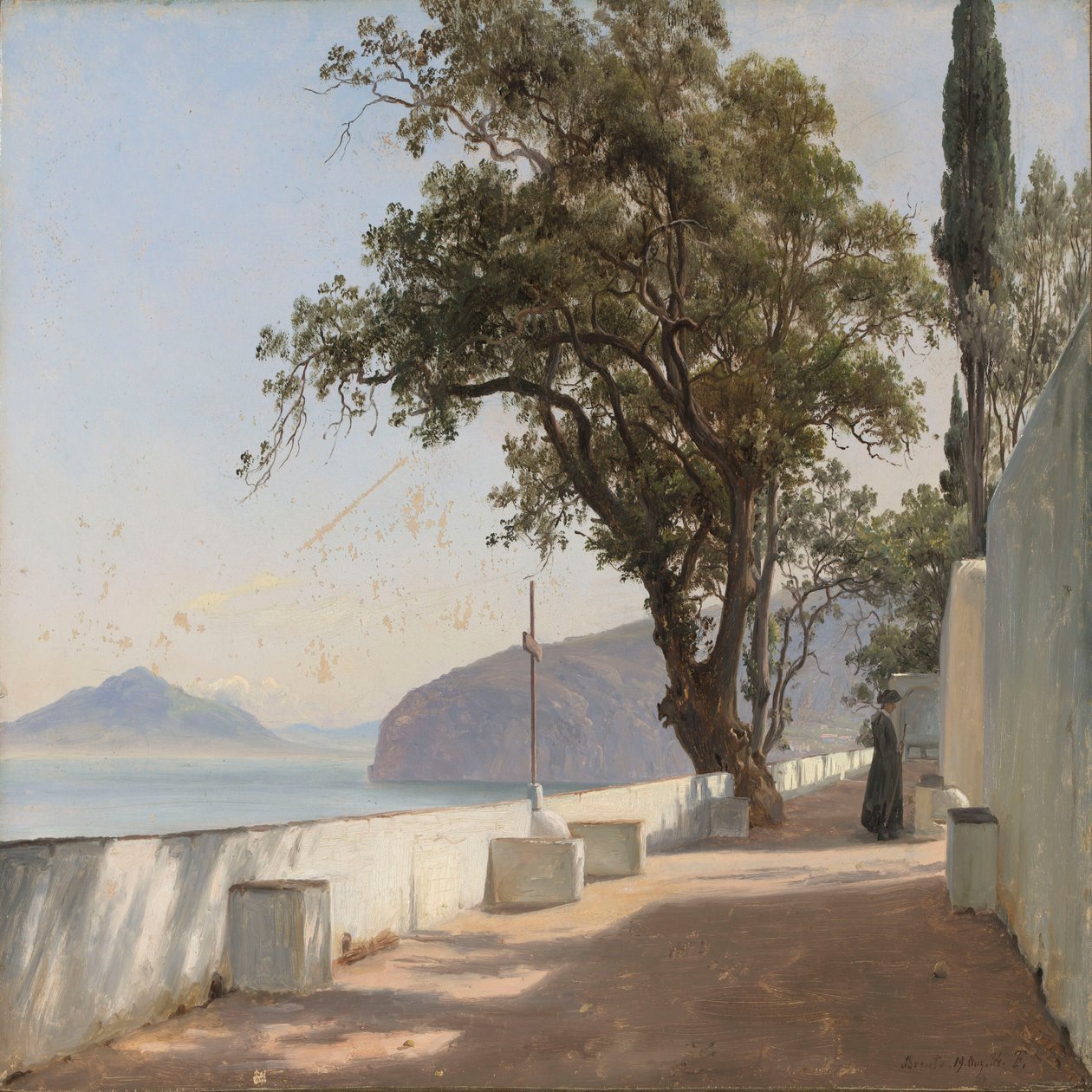 Terrasse med eik, Sorrento av Thomas Fearnley