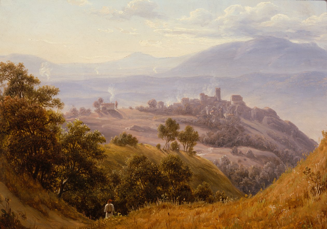 Utsikt over Olevano, ca. 1834 (maleri) av Thomas Fearnley