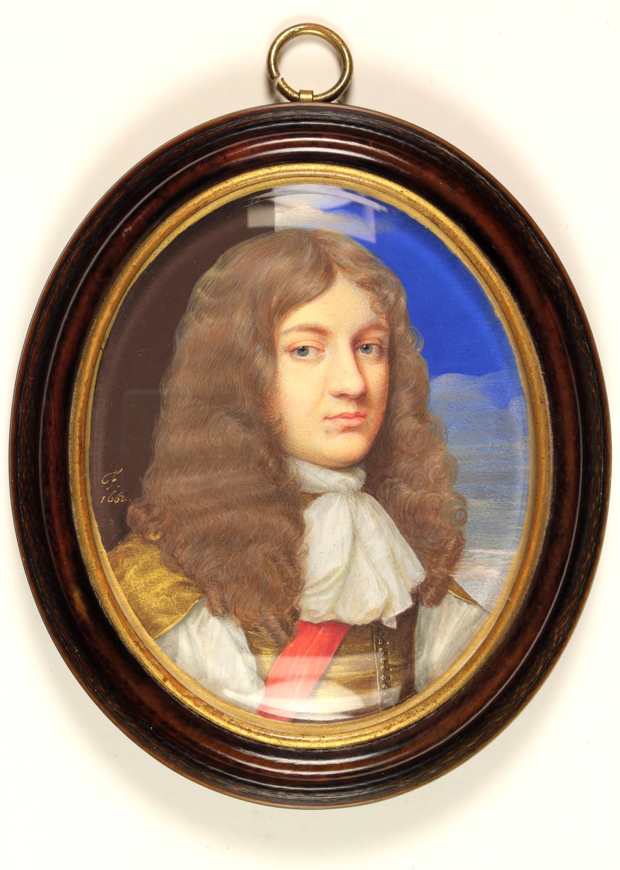 En gentleman tradisjonelt identifisert som Sir John Egerton (akvarell på vellum) av Thomas Flatman