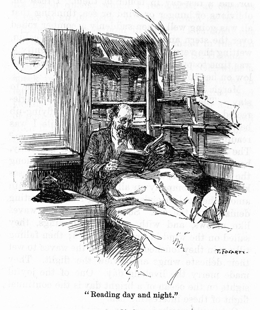 Portrett av kaptein Joshua Slocum (1844-1909) som foretok den første verdensomvisningen i 1895. Tegning av Thomas Fogarty (1873-1938) 20. århundre av Thomas Fogarty