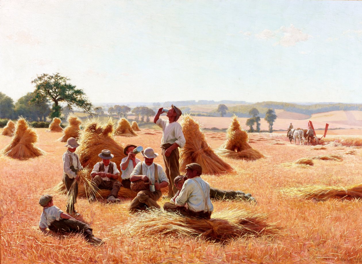 Høstmaskiner hviler, 1898 av Thomas Frederick Mason Sheard