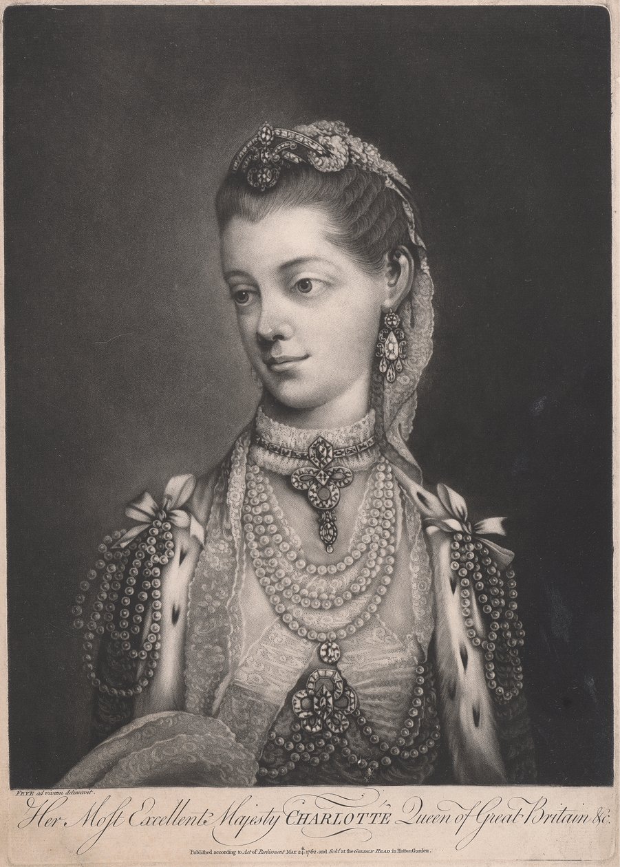 Hennes mest utmerkede majestet Charlotte, dronning av Storbritannia av Thomas Frye