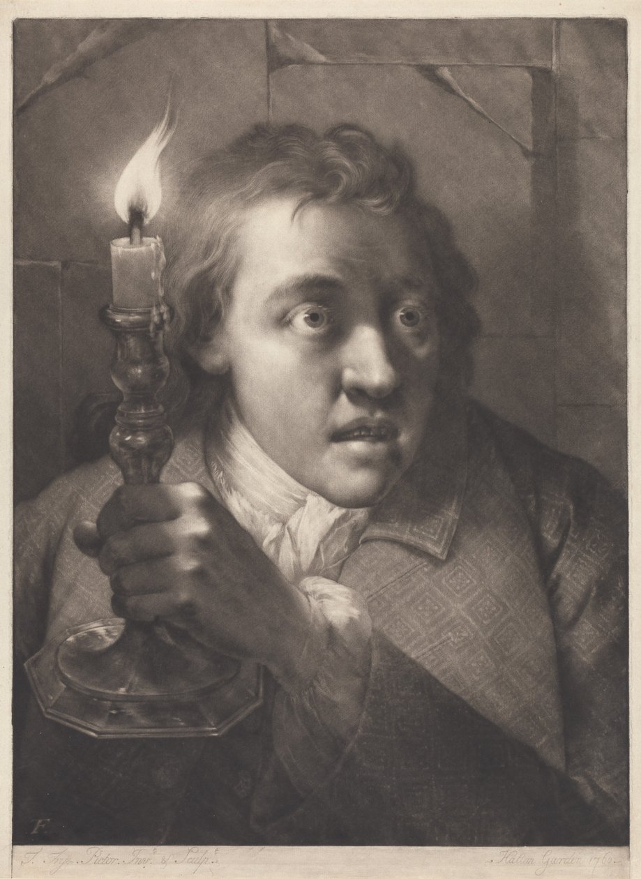 Mann mit Kerze av Thomas Frye