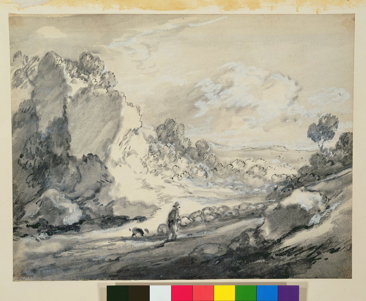 En hyrde og flokken hans av Thomas Gainsborough