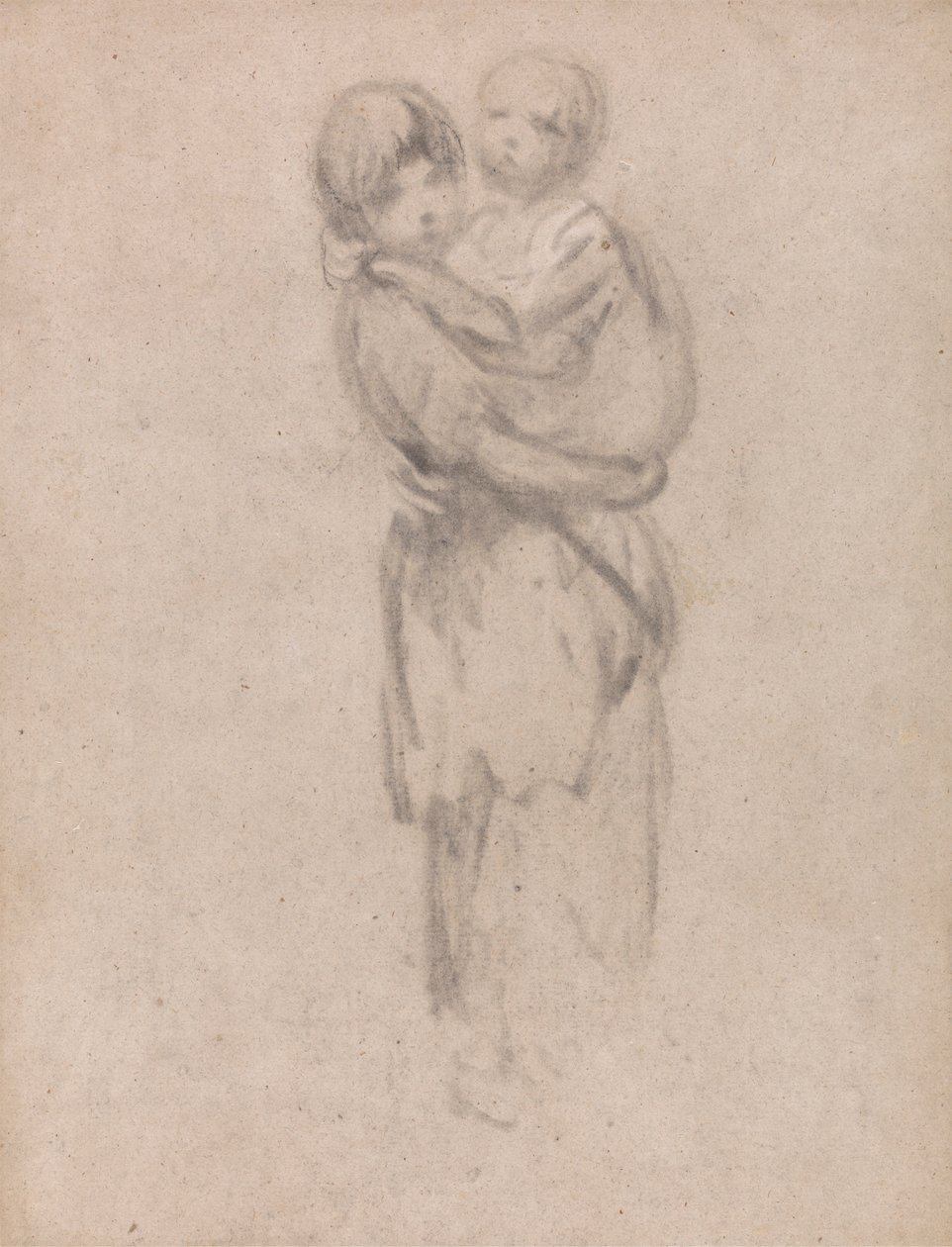 En ung jente som holder et barn av Thomas Gainsborough