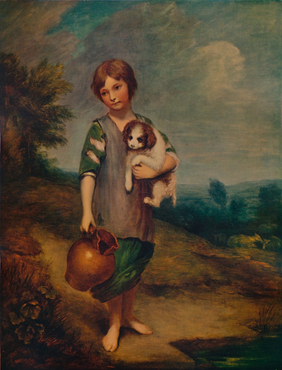 Hyttejente med hund og krukke, 1785, 1935 av Thomas Gainsborough