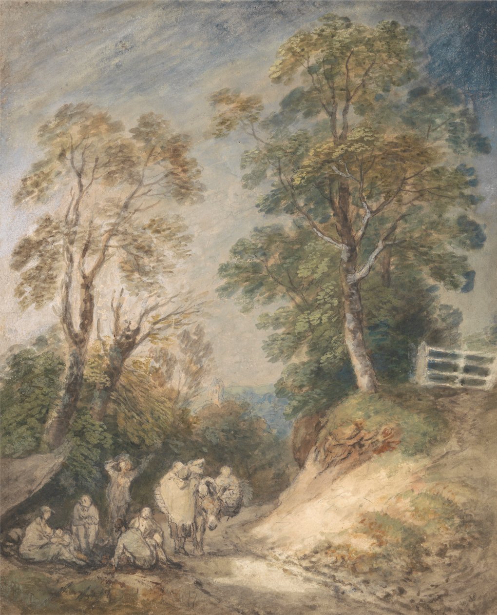 Country Lane med sigøynere som hviler av Thomas Gainsborough