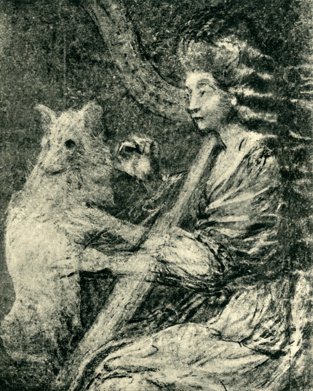 Harpespiller og hund, c1778, 1943. av Thomas Gainsborough