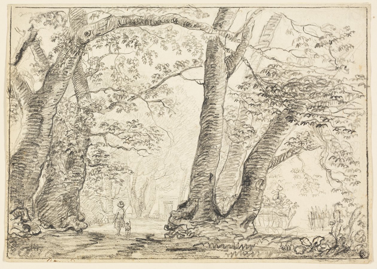 Mann med hund i skogen av Thomas Gainsborough