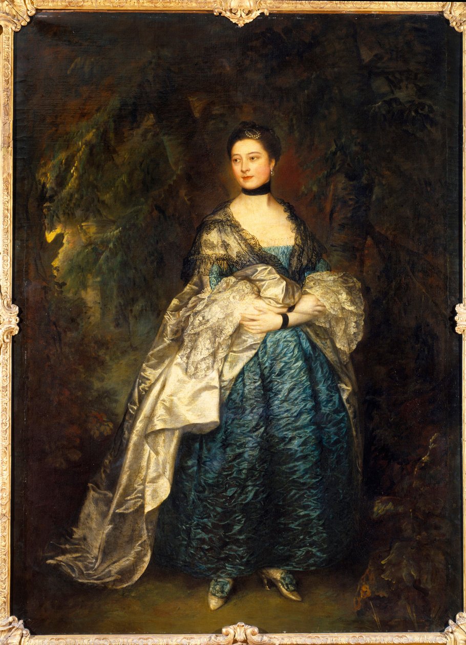 Portrett til fots av Lady Gertrude Alston (1732-1807) Maleri av Thomas Gainsborough (1727-1788) 1700-talls søn. 2,28x1,66 m av Thomas Gainsborough
