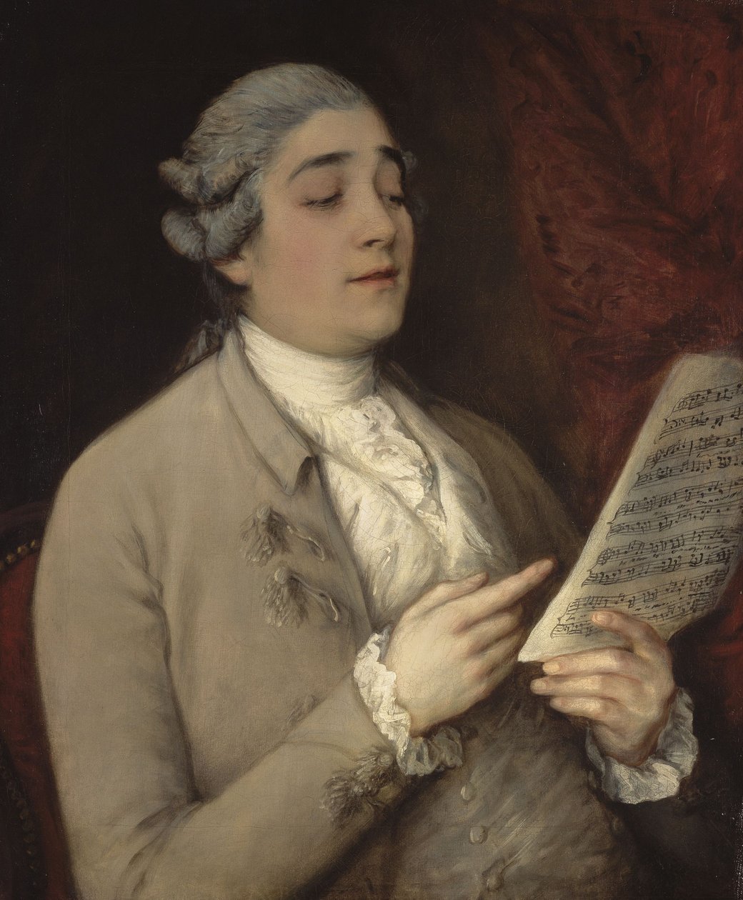 Portrett av Giusto Ferdinando Tenducci 1736-1790, kjent som il Senesino, ca 1770. av Thomas Gainsborough