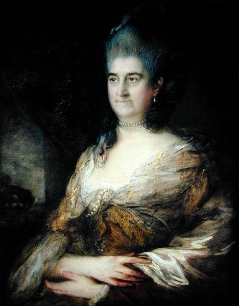 Portrett av en dame, sies å være Elizabeth Chudleigh (1720-88) (olje på panel) av Thomas Gainsborough