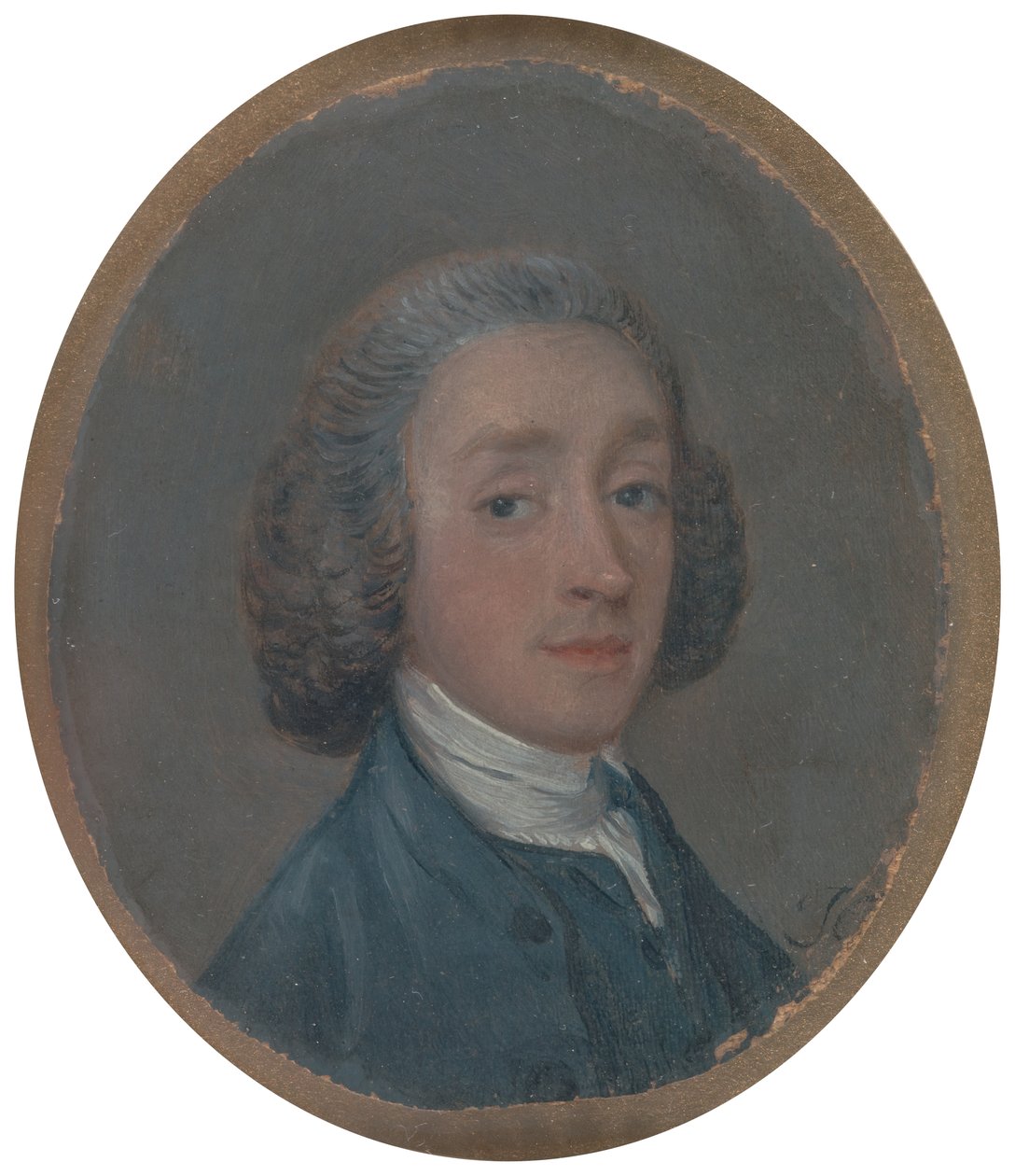 Portrett av en ung mann med pulverisert hår, ca. 1750. av Thomas Gainsborough