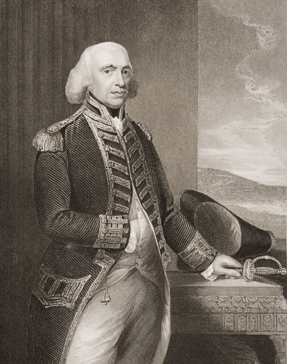 Richard Howe, 1st Earl Howe, illustrasjon fra 