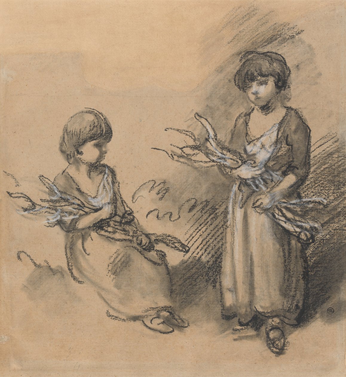 Studier av jenter som bærer kvister av Thomas Gainsborough