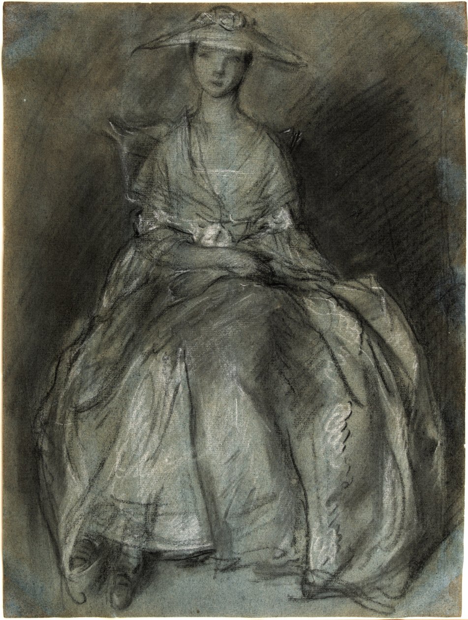 Studie av en sittende kvinne (recto); studie av en liten jente sittende på en benk (verso) av Thomas Gainsborough