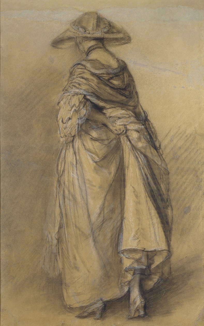 Studie av en kvinne, sett fra baksiden, midten av 1700-tallet av Thomas Gainsborough