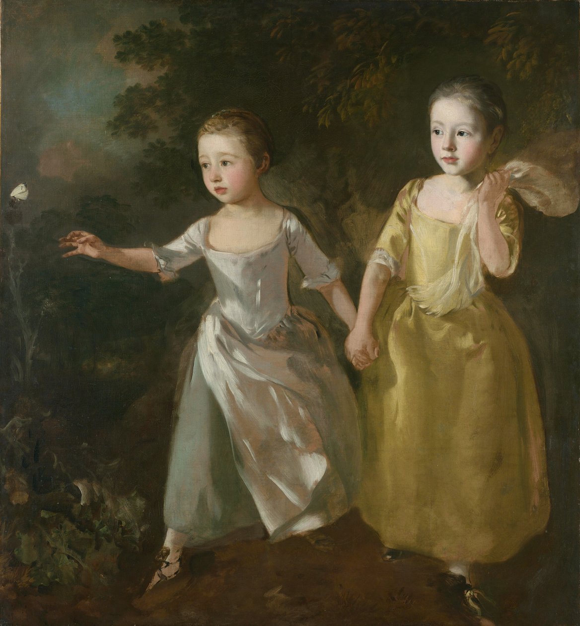 Malerens døtre jager en sommerfugl, ca. 1756 (olje på lerret) av Thomas Gainsborough
