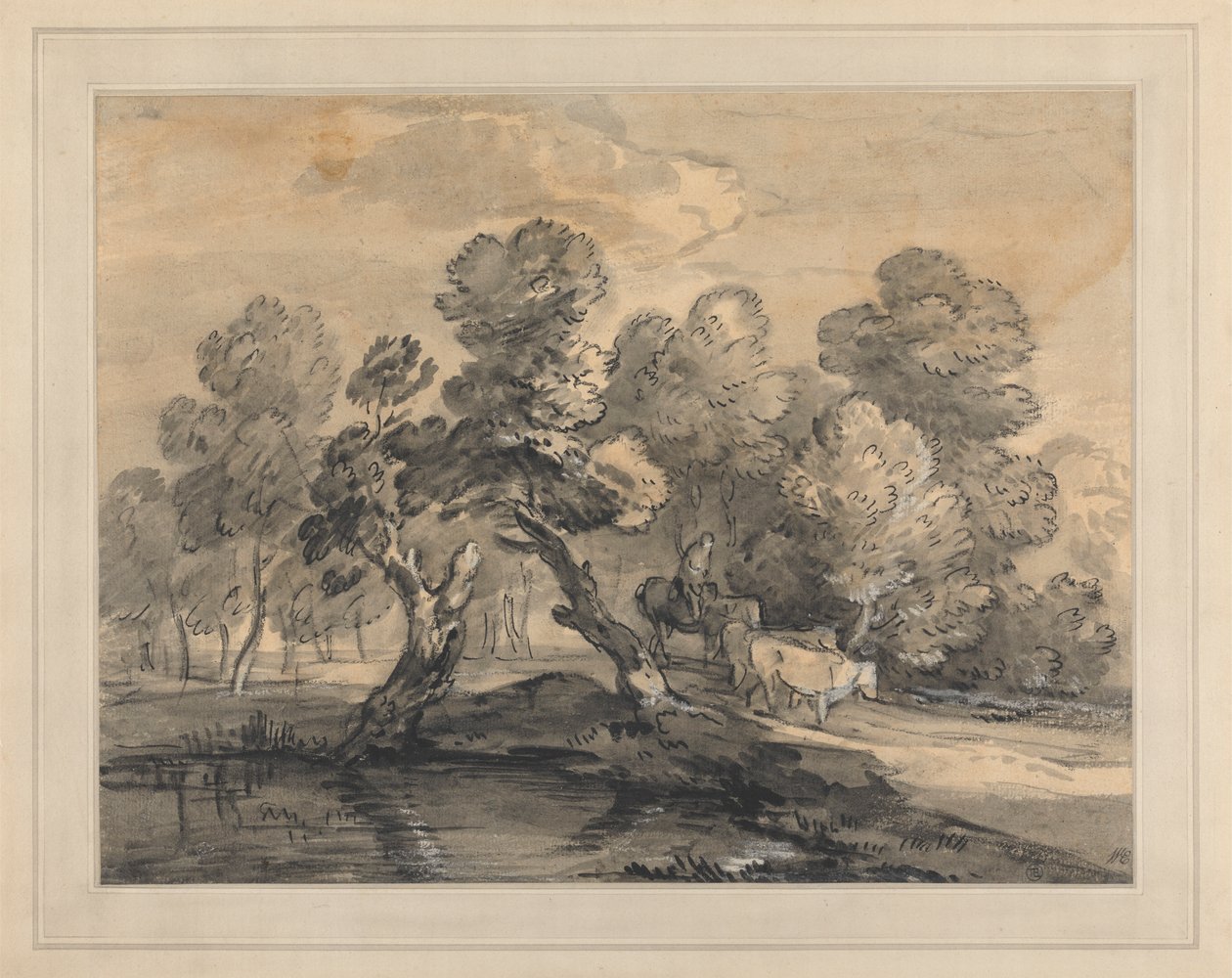 Skoglandskap med gjeter og kyr av Thomas Gainsborough