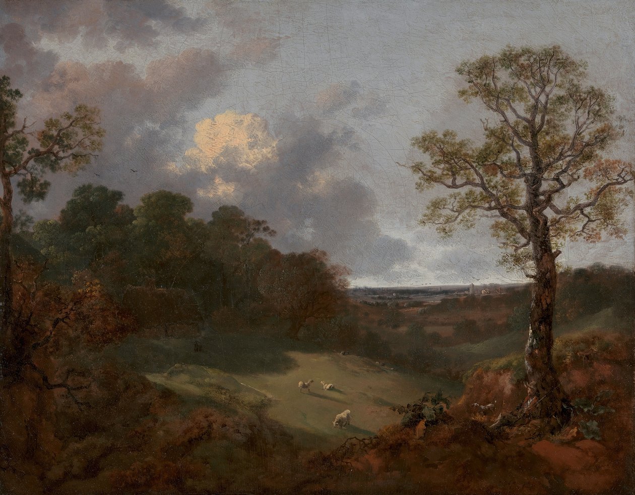 Skoglandskap med hytte og hyrde av Thomas Gainsborough