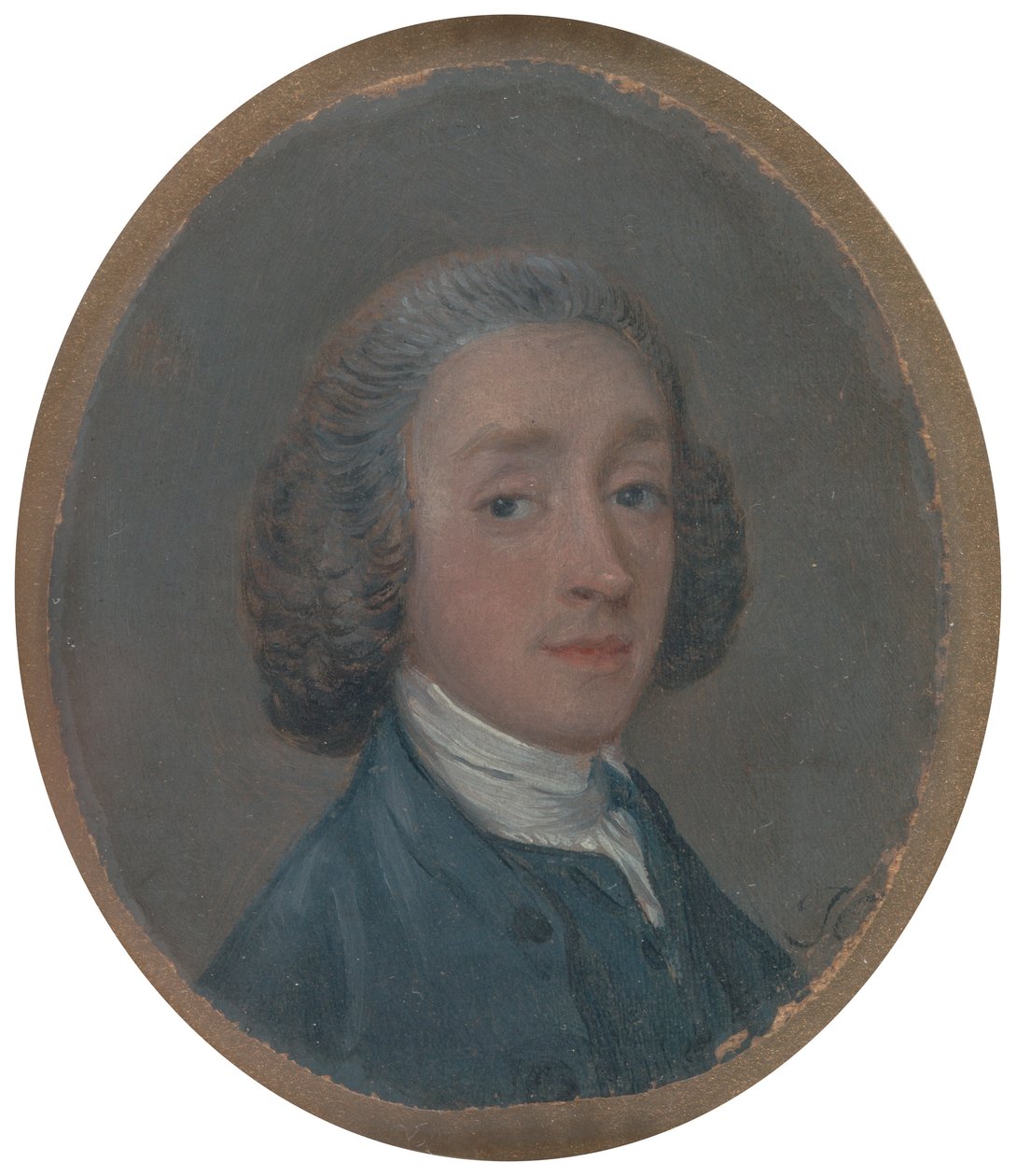 Portrett av en ung mann med pulverisert hår av Thomas Gainsborough RA
