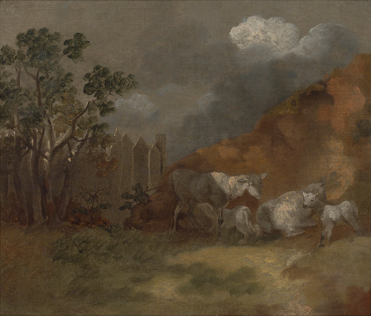 Sauer og lam ved et gjerde av Thomas Gainsborough RA