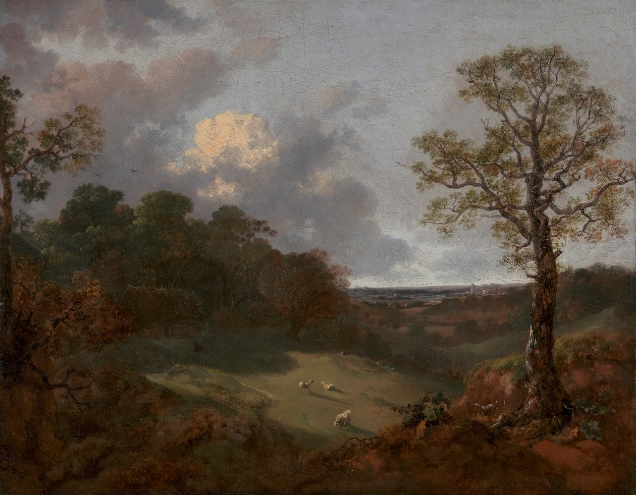 Skoglandskap med hytte og hyrde av Thomas Gainsborough RA