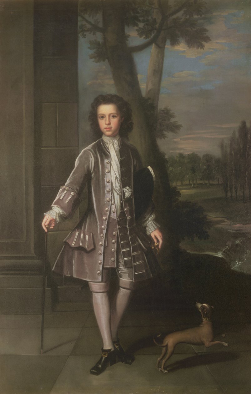 Full lengdeportrett av William King, 10 år gammel, 1720 av Thomas Gibson