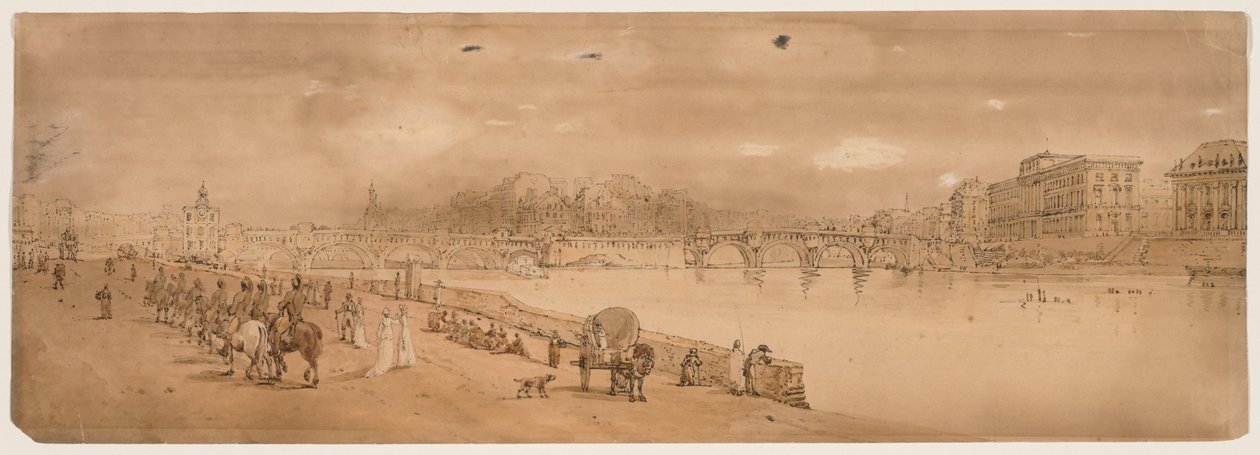 Et utvalg av tjue av de mest pittoreske utsiktene i Paris, 1802. av Thomas Girtin